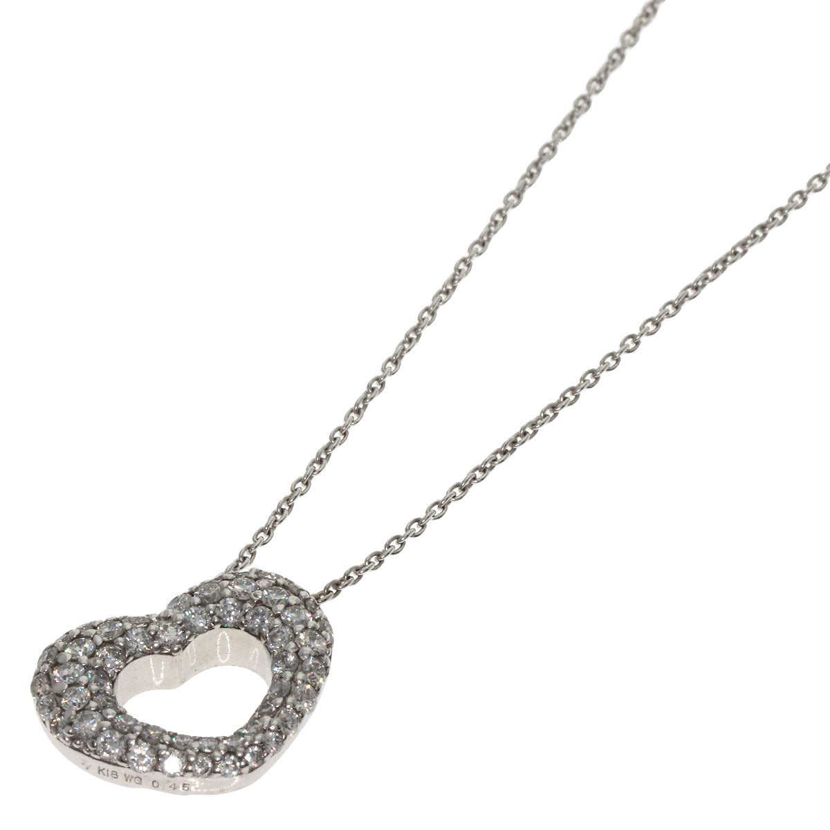 Ponte Vecchio Emozione Latte Minimo Diamond Necklace K18 White Gold Ladies [Used]