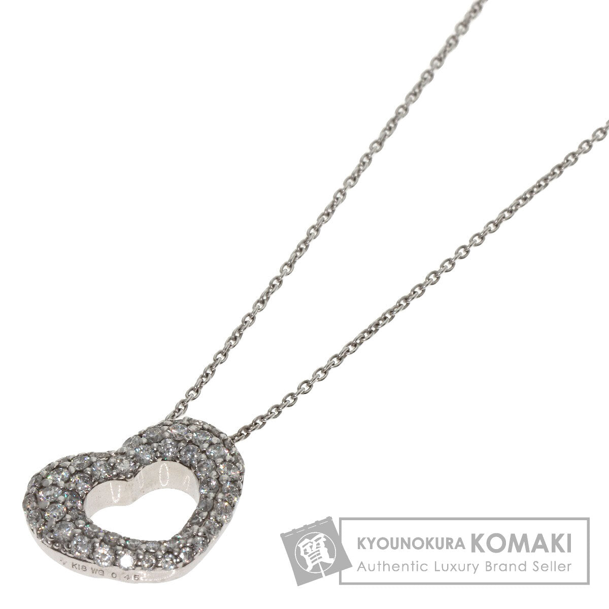 Ponte Vecchio Emozione Latte Minimo Diamond Necklace K18 White Gold Ladies [Used]