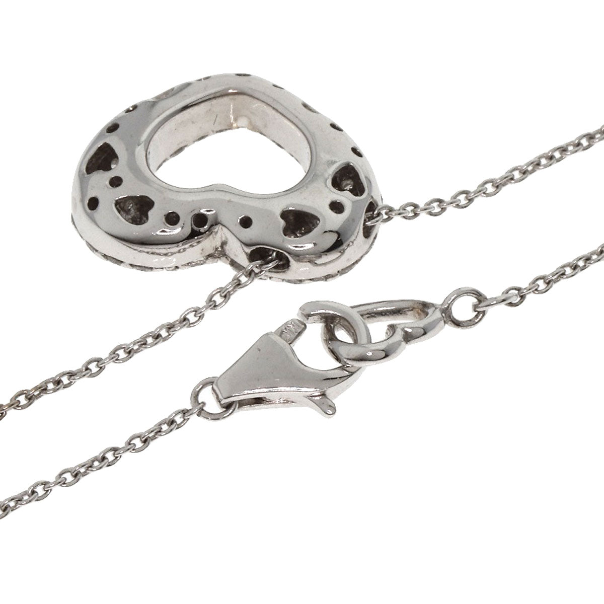 Ponte Vecchio Emozione Latte Minimo Diamond Necklace K18 White Gold Ladies [Used]