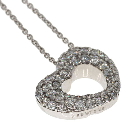 Ponte Vecchio Emozione Latte Minimo Diamond Necklace K18 White Gold Ladies [Used]