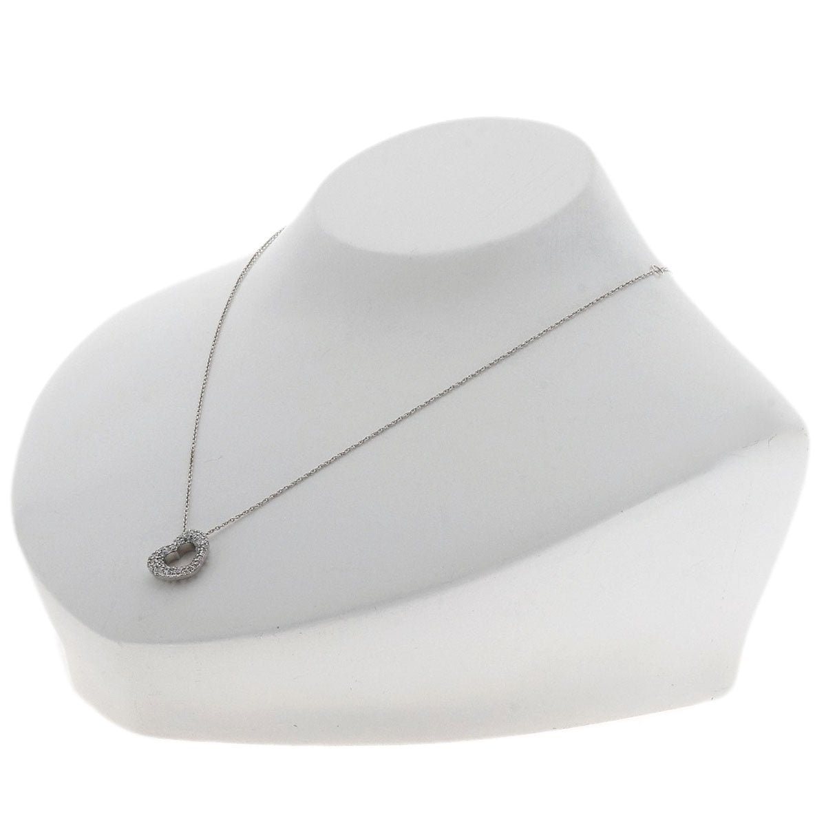 Ponte Vecchio Emozione Latte Minimo Diamond Necklace K18 White Gold Ladies [Used]