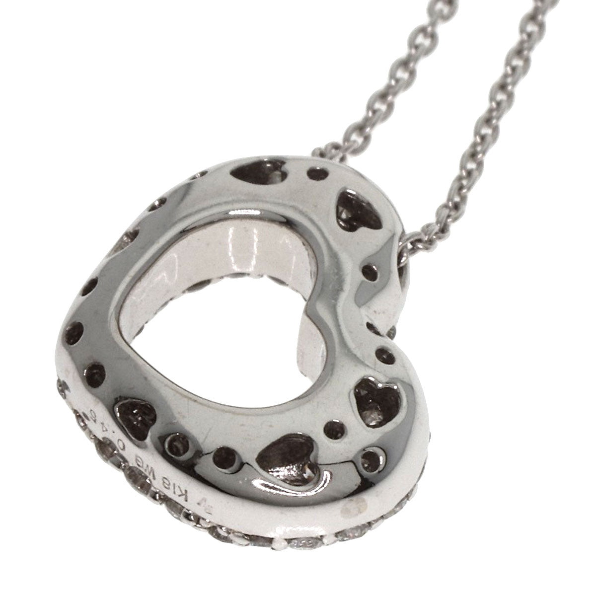 Ponte Vecchio Emozione Latte Minimo Diamond Necklace K18 White Gold Ladies [Used]