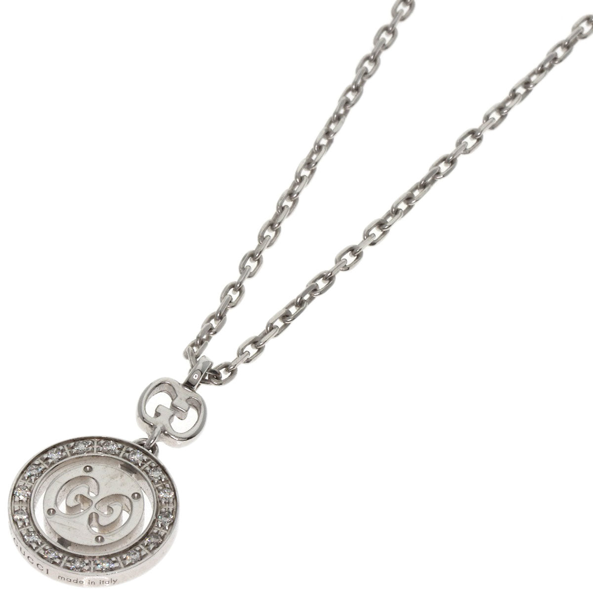 GUCCI Icon Twirl Diamond Necklace K18 White Gold Ladies [Used]