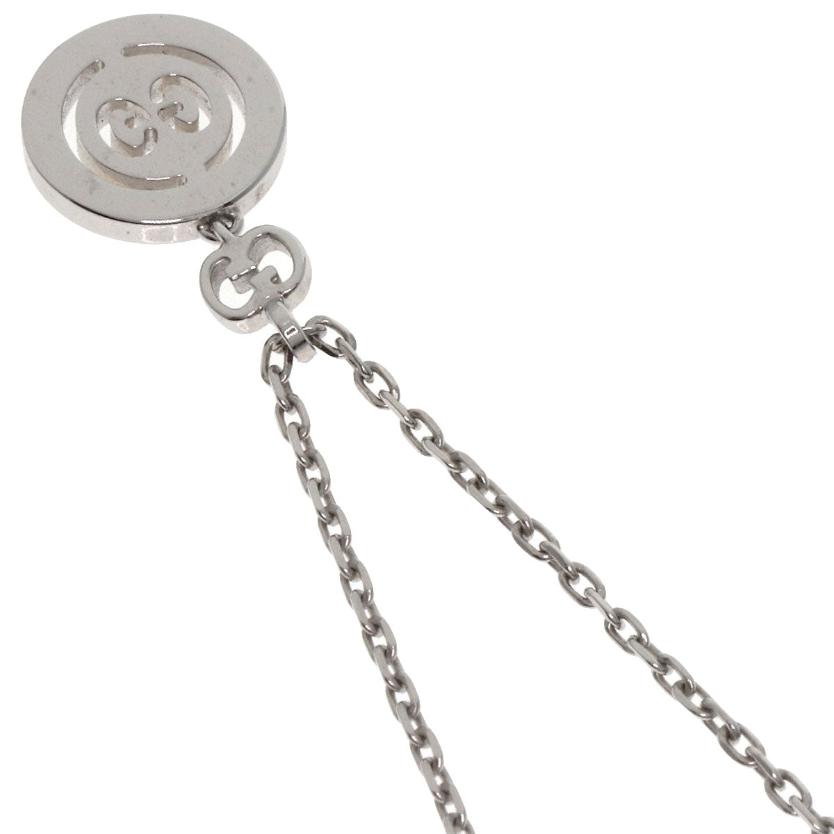 GUCCI Icon Twirl Diamond Necklace K18 White Gold Ladies [Used]