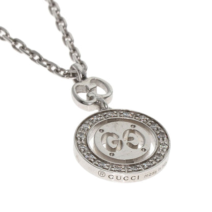 GUCCI Icon Twirl Diamond Necklace K18 White Gold Ladies [Used]