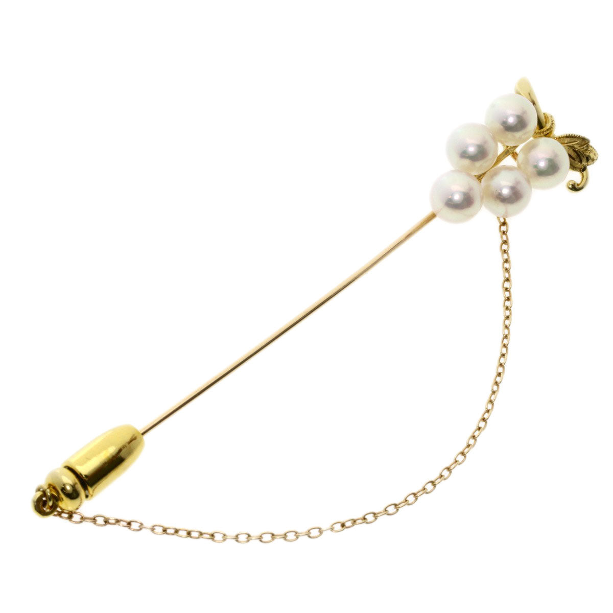 MIKIMOTO Pearl Pearl Grape motif pin Brooch Brooch K14 Yellow Gold Ladies [Used]
