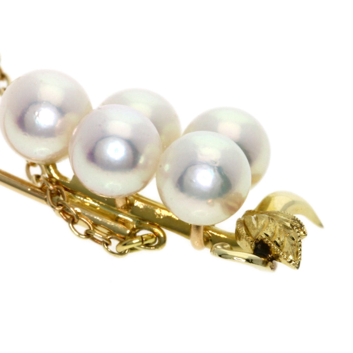 MIKIMOTO Pearl Pearl Grape motif pin Brooch Brooch K14 Yellow Gold Ladies [Used]
