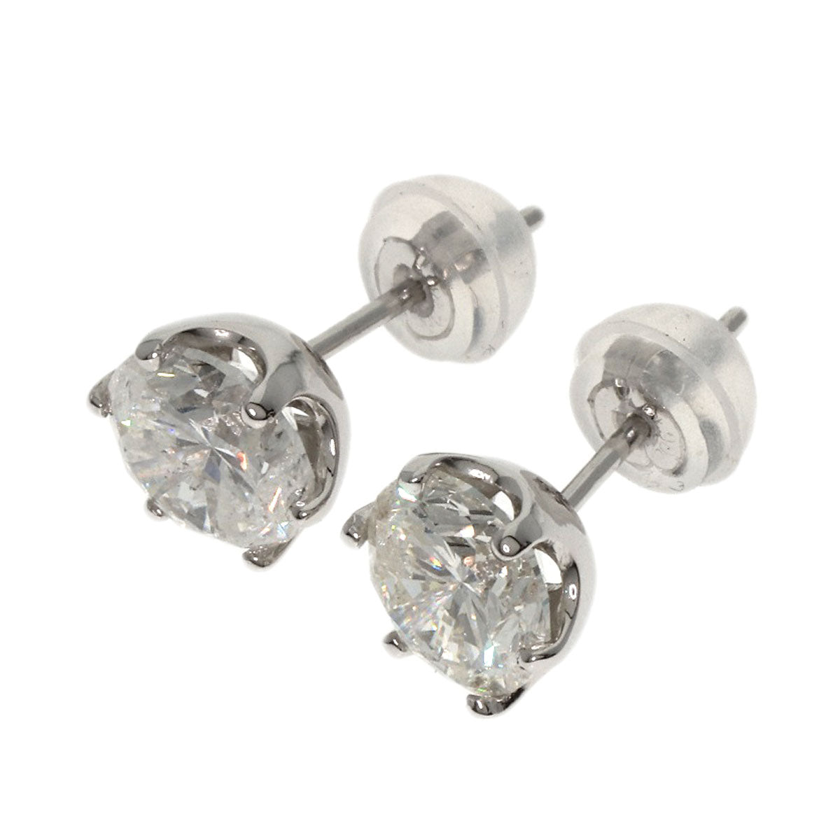 1.003ct Diamond studs earring Platinum PT900 1.7g　Ladies