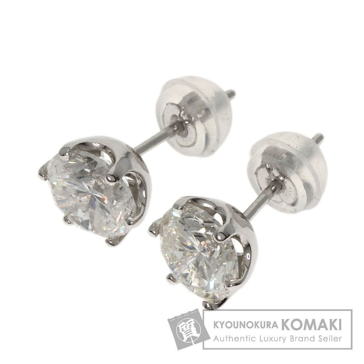 1.003ct Diamond studs earring Platinum PT900 1.7g　Ladies