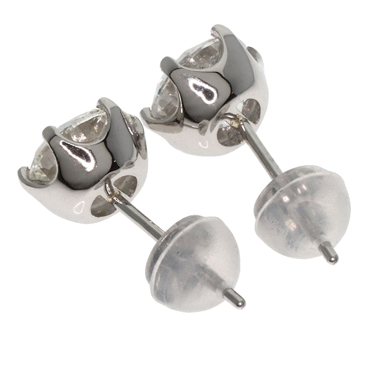 1.003ct Diamond studs earring Platinum PT900 1.7g　Ladies