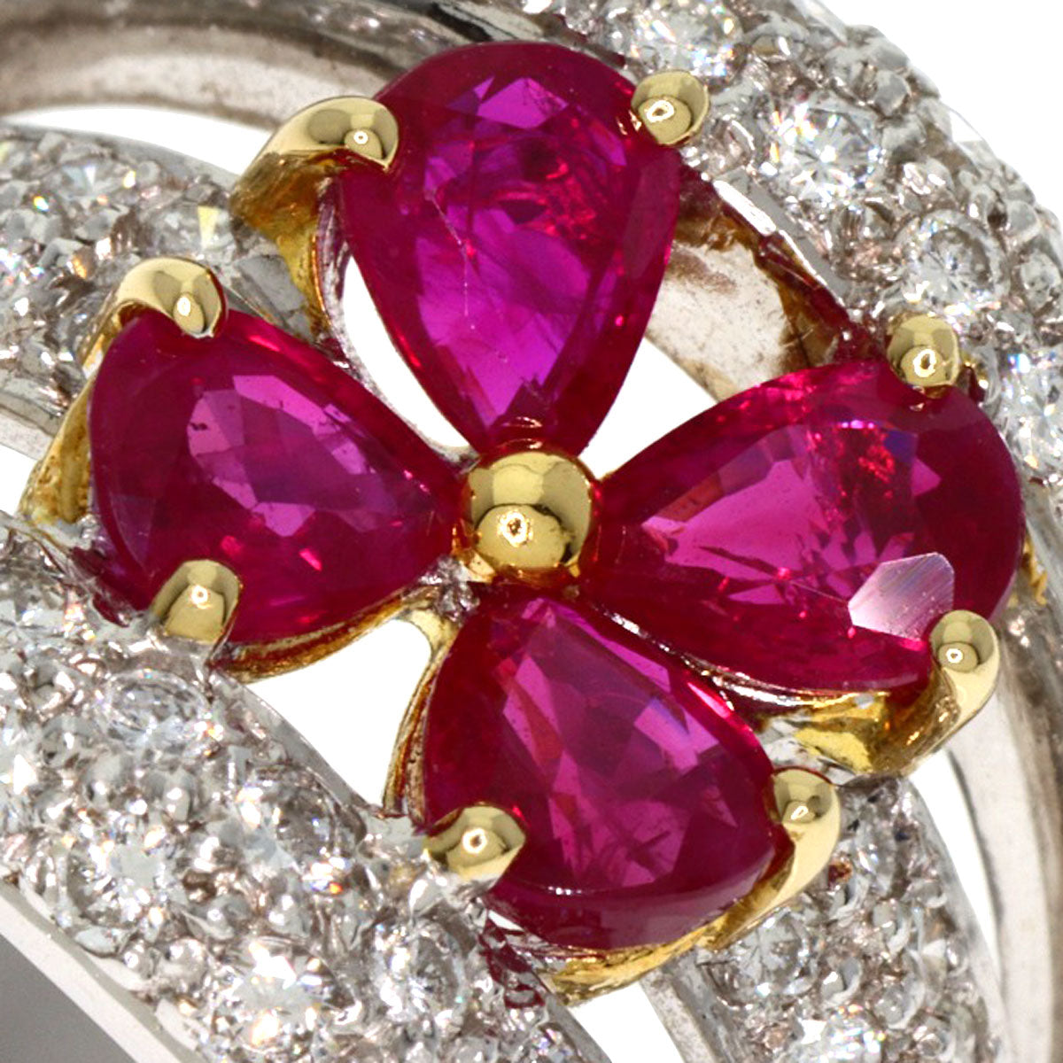 Ponte Vecchio Ruby Diamond Ring K18 White Gold Ladies [Used]