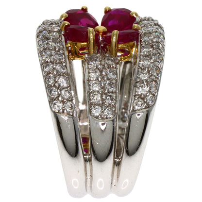 Ponte Vecchio Ruby Diamond Ring K18 White Gold Ladies [Used]