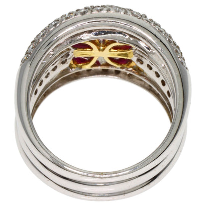 Ponte Vecchio Ruby Diamond Ring K18 White Gold Ladies [Used]