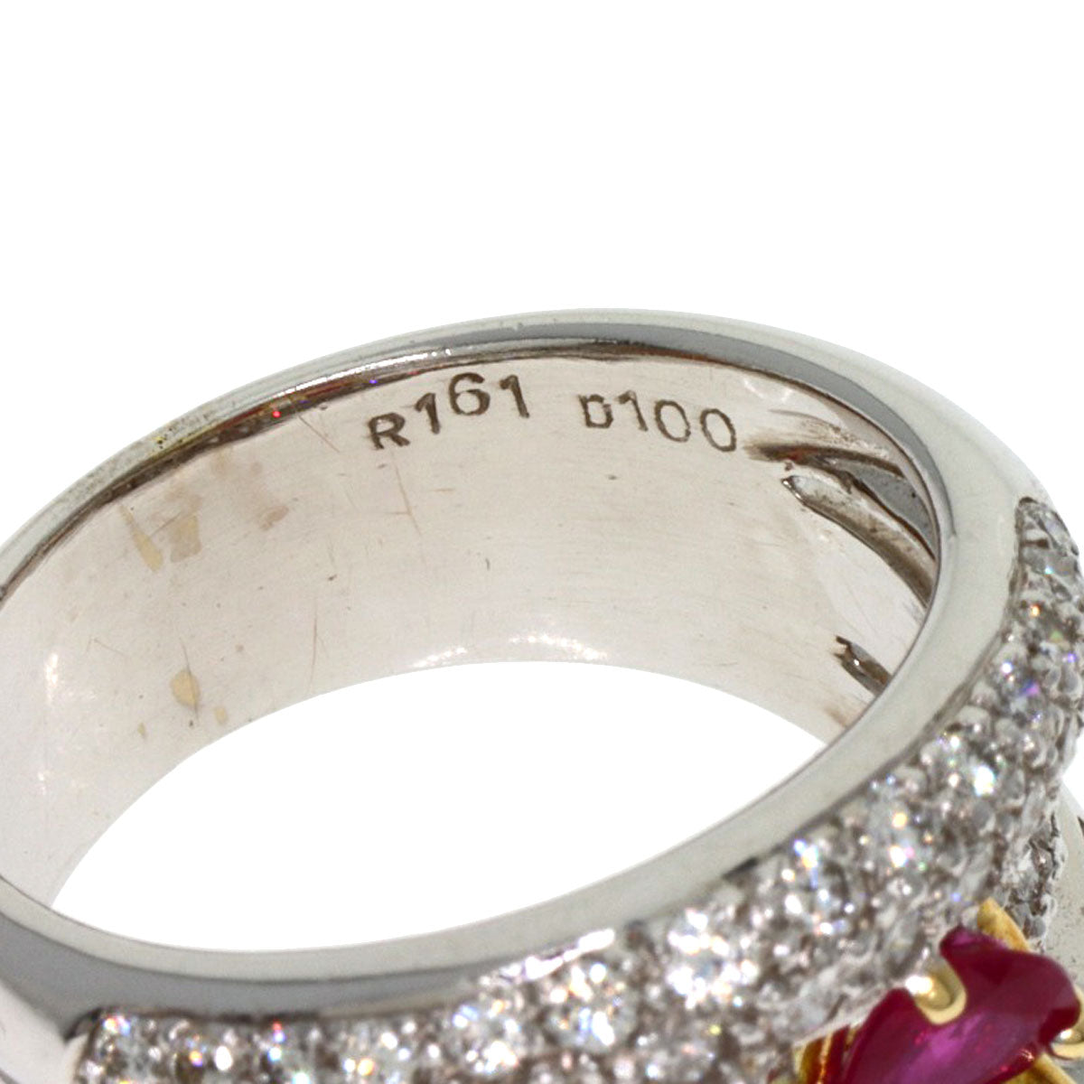 Ponte Vecchio Ruby Diamond Ring K18 White Gold Ladies [Used]