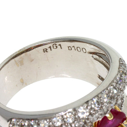 Ponte Vecchio Ruby Diamond Ring K18 White Gold Ladies [Used]