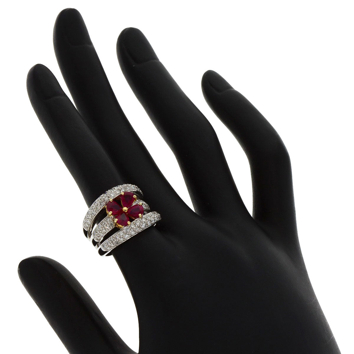 Ponte Vecchio Ruby Diamond Ring K18 White Gold Ladies [Used]