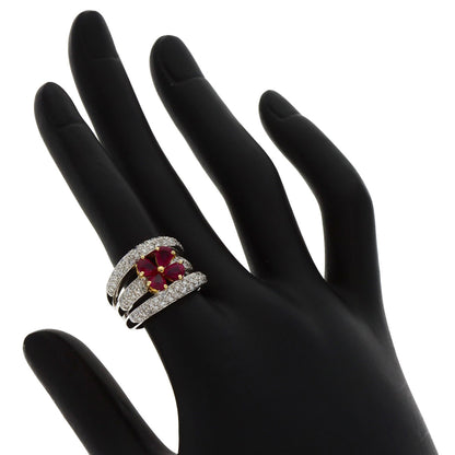 Ponte Vecchio Ruby Diamond Ring K18 White Gold Ladies [Used]