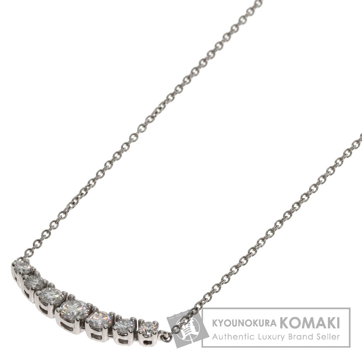 TIFFANY&Co. East West Diamond Necklace Platinum PT950 Ladies [Used]