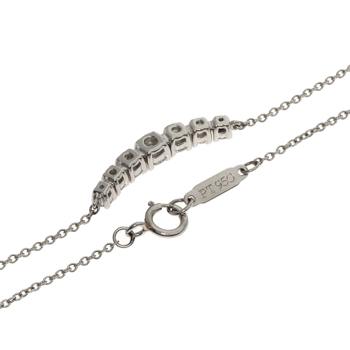 TIFFANY&Co. East West Diamond Necklace Platinum PT950 Ladies [Used]