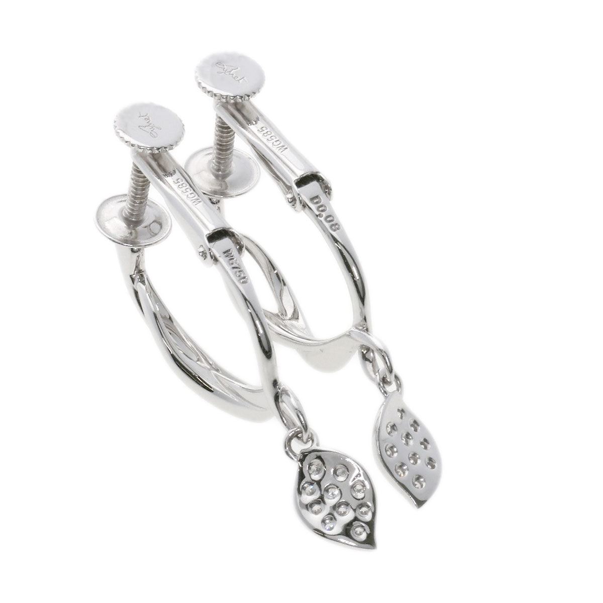 Jeunet Diamond Earring K18 White Gold K14WGLadies [Used]