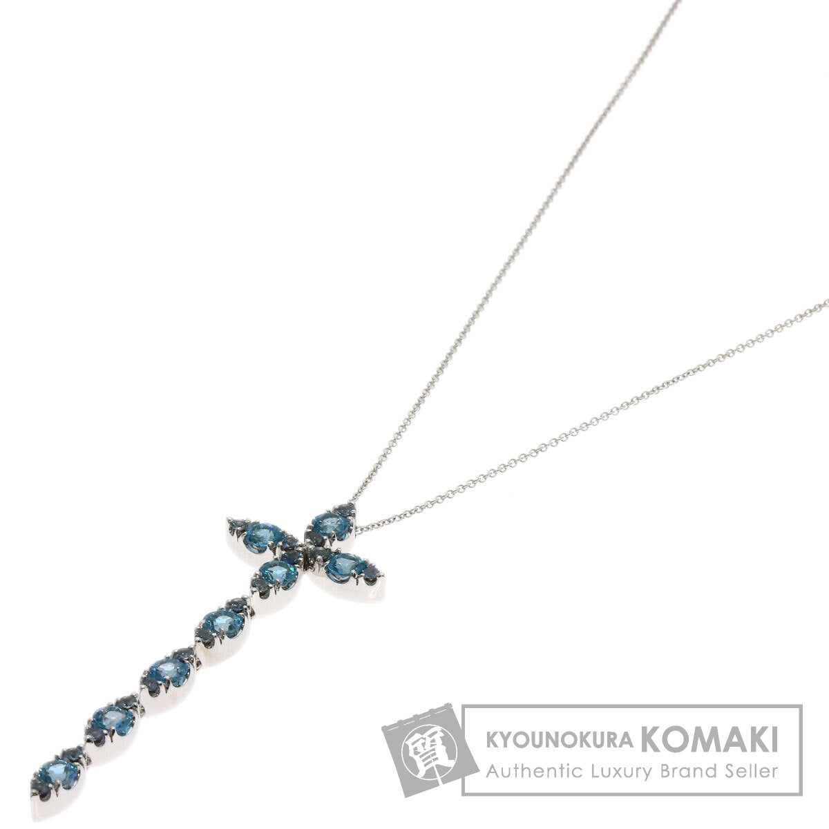 PASQUALE BRUNI Blue Topaz Necklace K18 White Gold Ladies [Used]