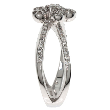 Ponte Vecchio Diamond flower Ring K18 White Gold Ladies [Used]