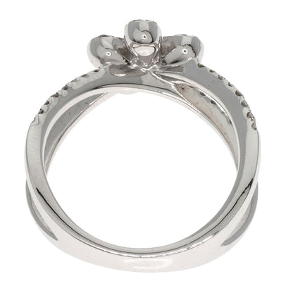 Ponte Vecchio Diamond flower Ring K18 White Gold Ladies [Used]