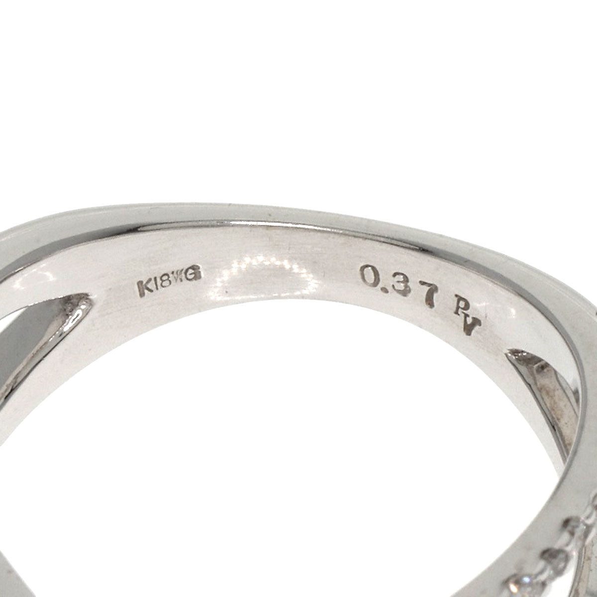 Ponte Vecchio Diamond flower Ring K18 White Gold Ladies [Used]