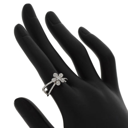 Ponte Vecchio Diamond flower Ring K18 White Gold Ladies [Used]