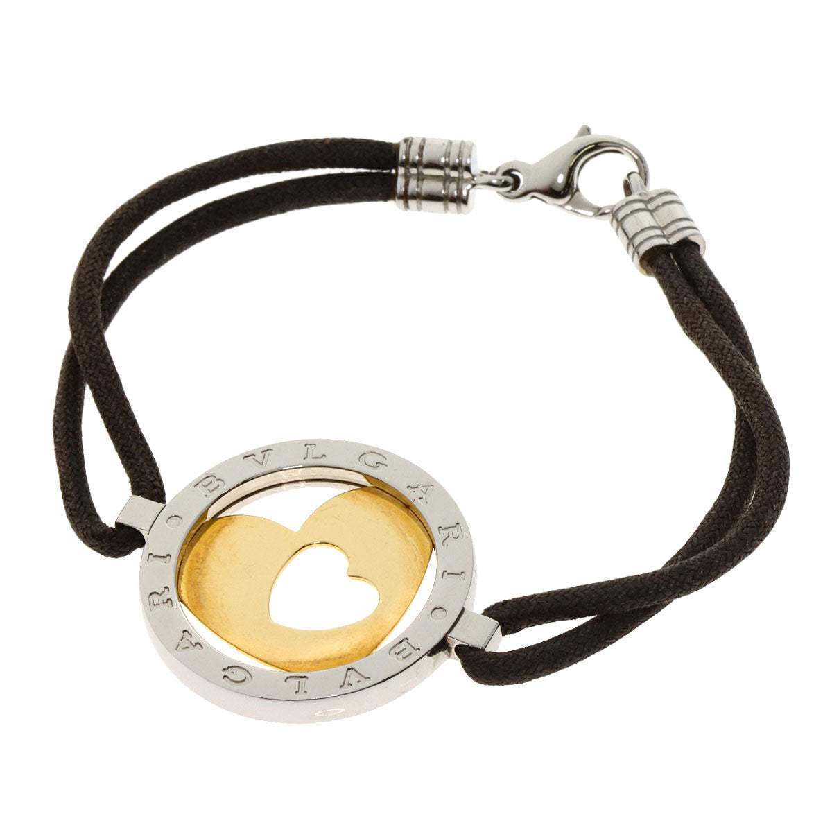 BVLGARI Tond Heart Bracelet K18 Yellow Gold Stainless SteelLadies [Used]