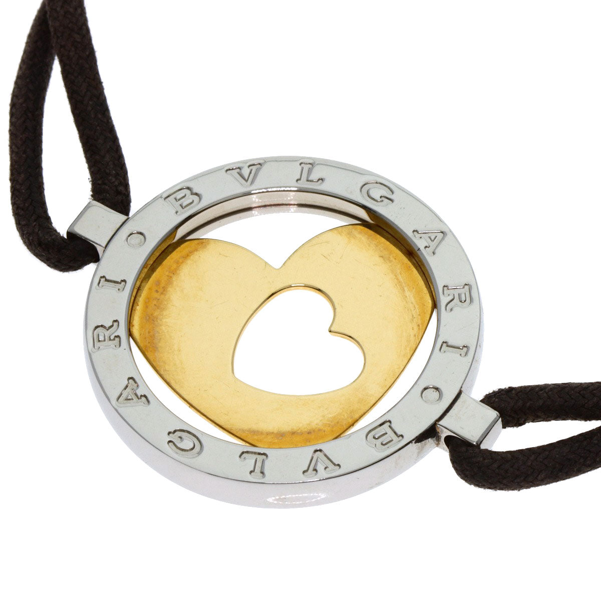 BVLGARI Tond Heart Bracelet K18 Yellow Gold Stainless SteelLadies [Used]