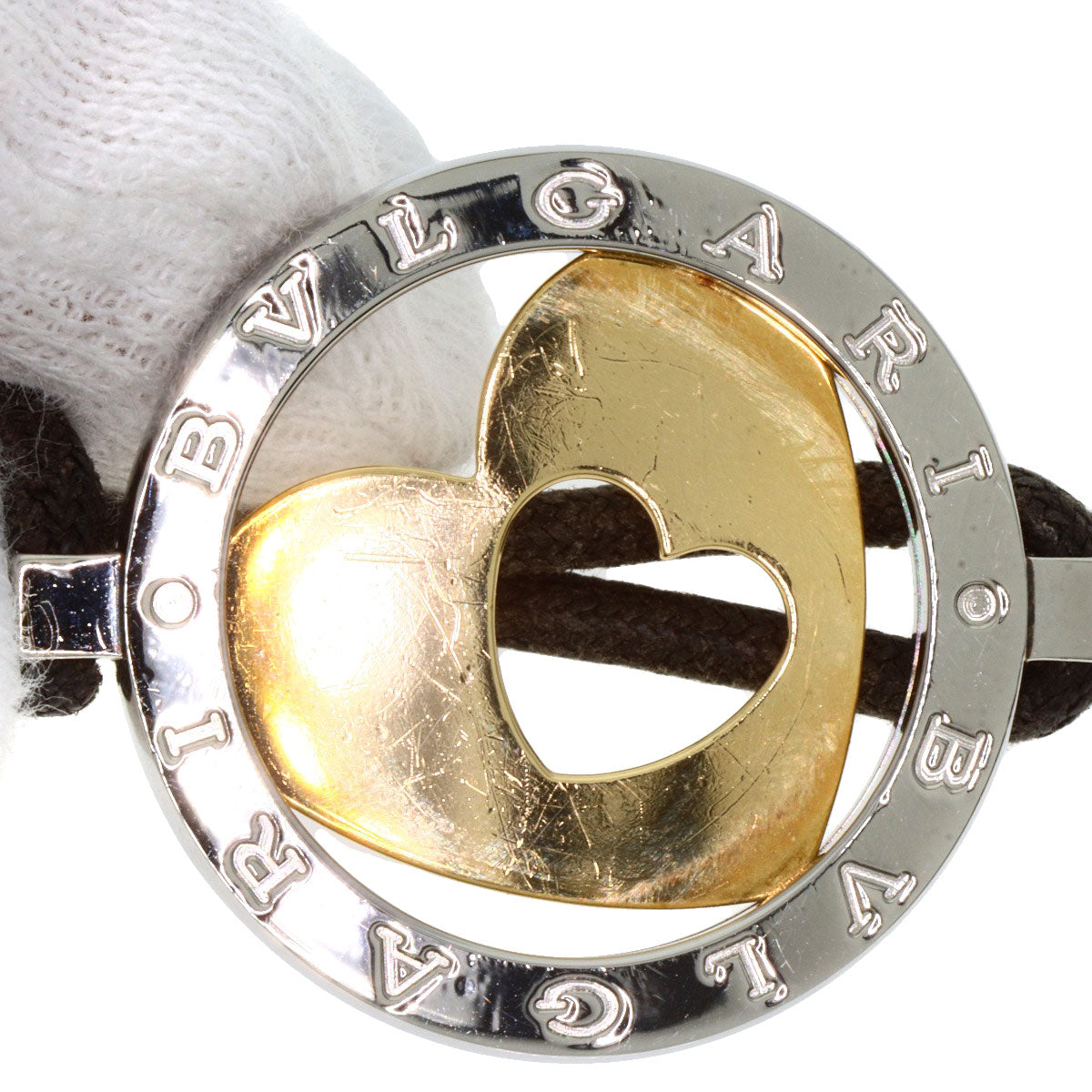 BVLGARI Tond Heart Bracelet K18 Yellow Gold Stainless SteelLadies [Used]