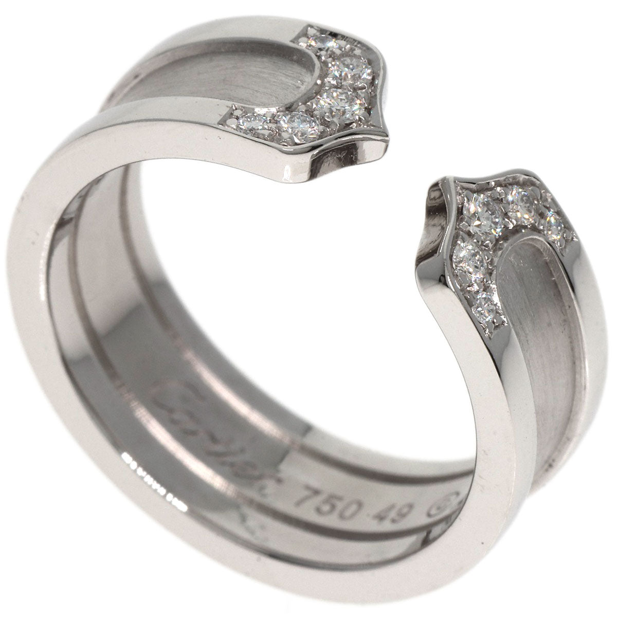 CARTIER C2 Diamond #49 Ring K18 White Gold Ladies [Used]