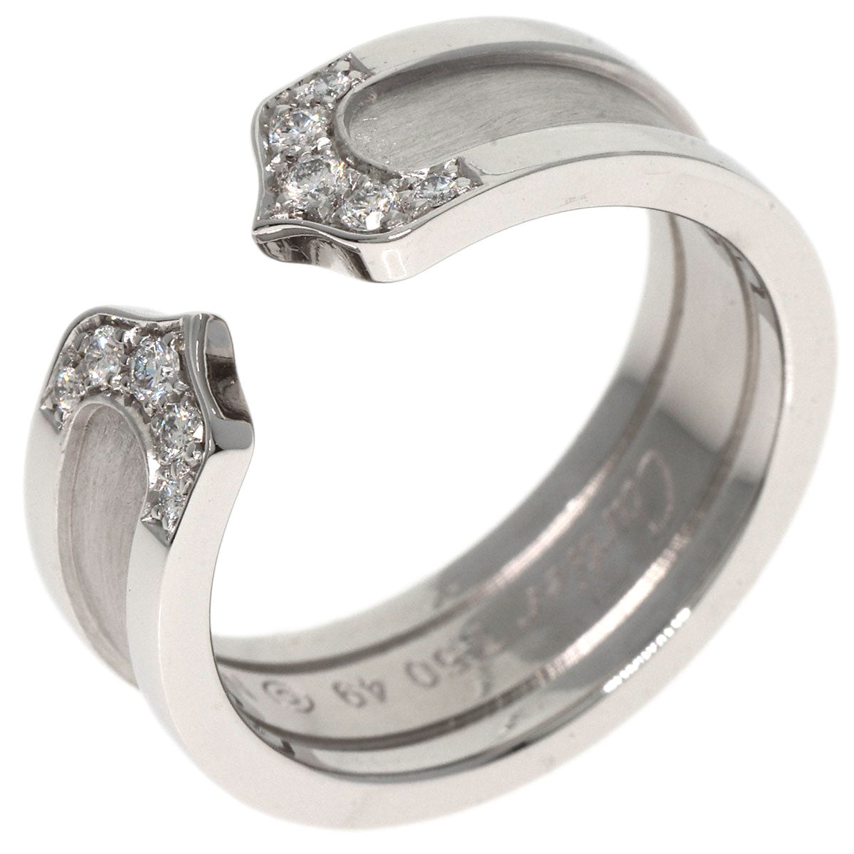 CARTIER C2 Diamond #49 Ring K18 White Gold Ladies [Used]