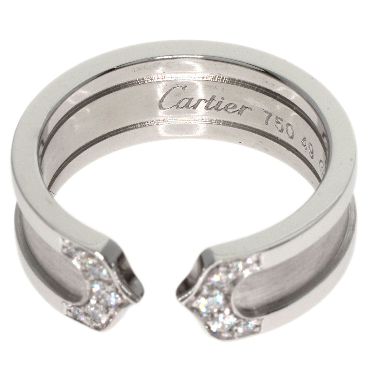 CARTIER C2 Diamond #49 Ring K18 White Gold Ladies [Used]