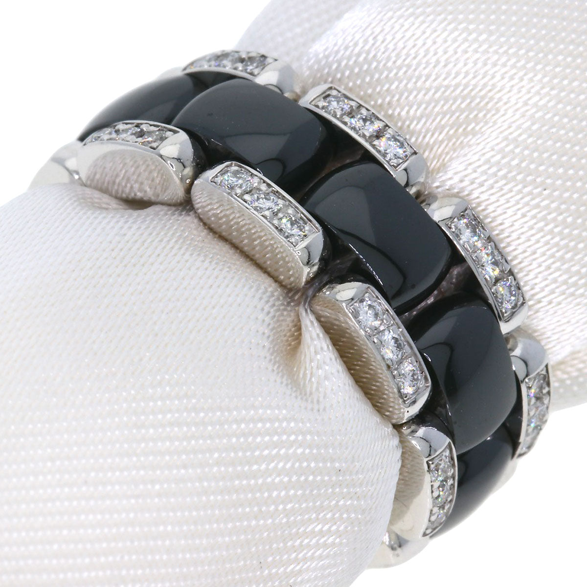 CHANEL Ultra Ring Diamond Black Ceramic Ring K18 White Gold CeramicLadies [Used]