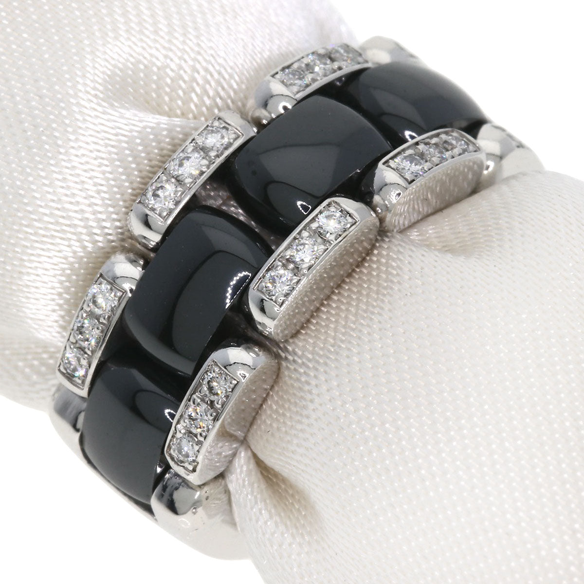 CHANEL Ultra Ring Diamond Black Ceramic Ring K18 White Gold CeramicLadies [Used]