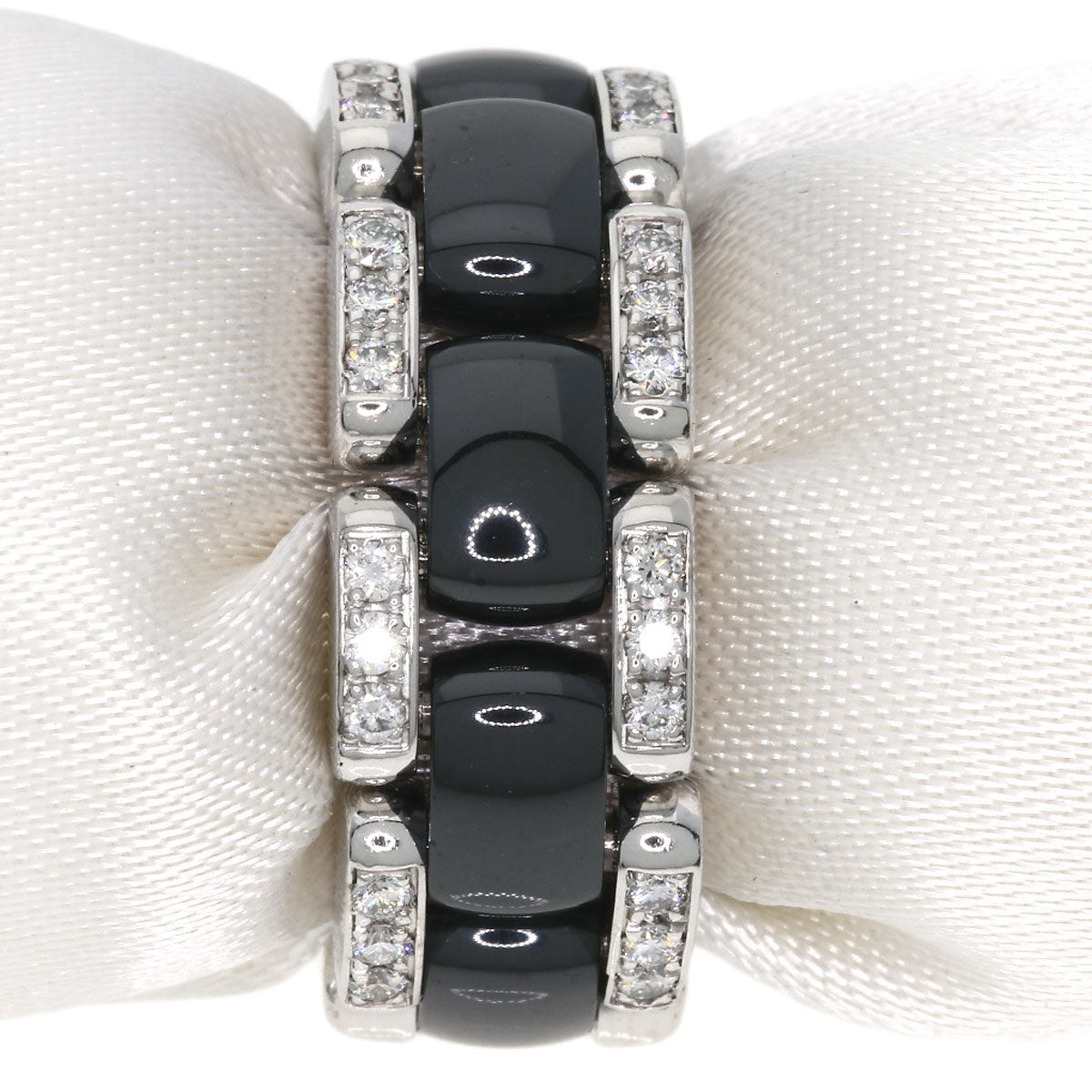 CHANEL Ultra Ring Diamond Black Ceramic Ring K18 White Gold CeramicLadies [Used]