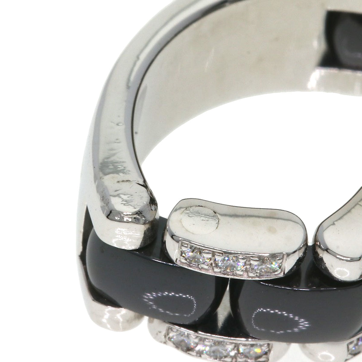 CHANEL Ultra Ring Diamond Black Ceramic Ring K18 White Gold CeramicLadies [Used]