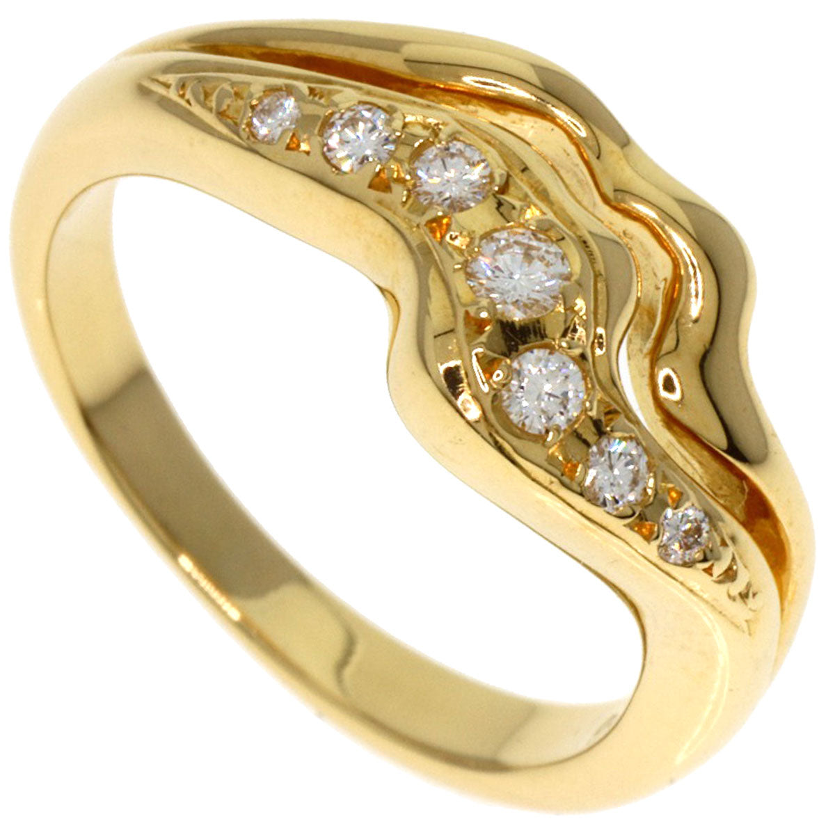 MIKIMOTO Diamond Ring K18 Yellow Gold Ladies [Used]