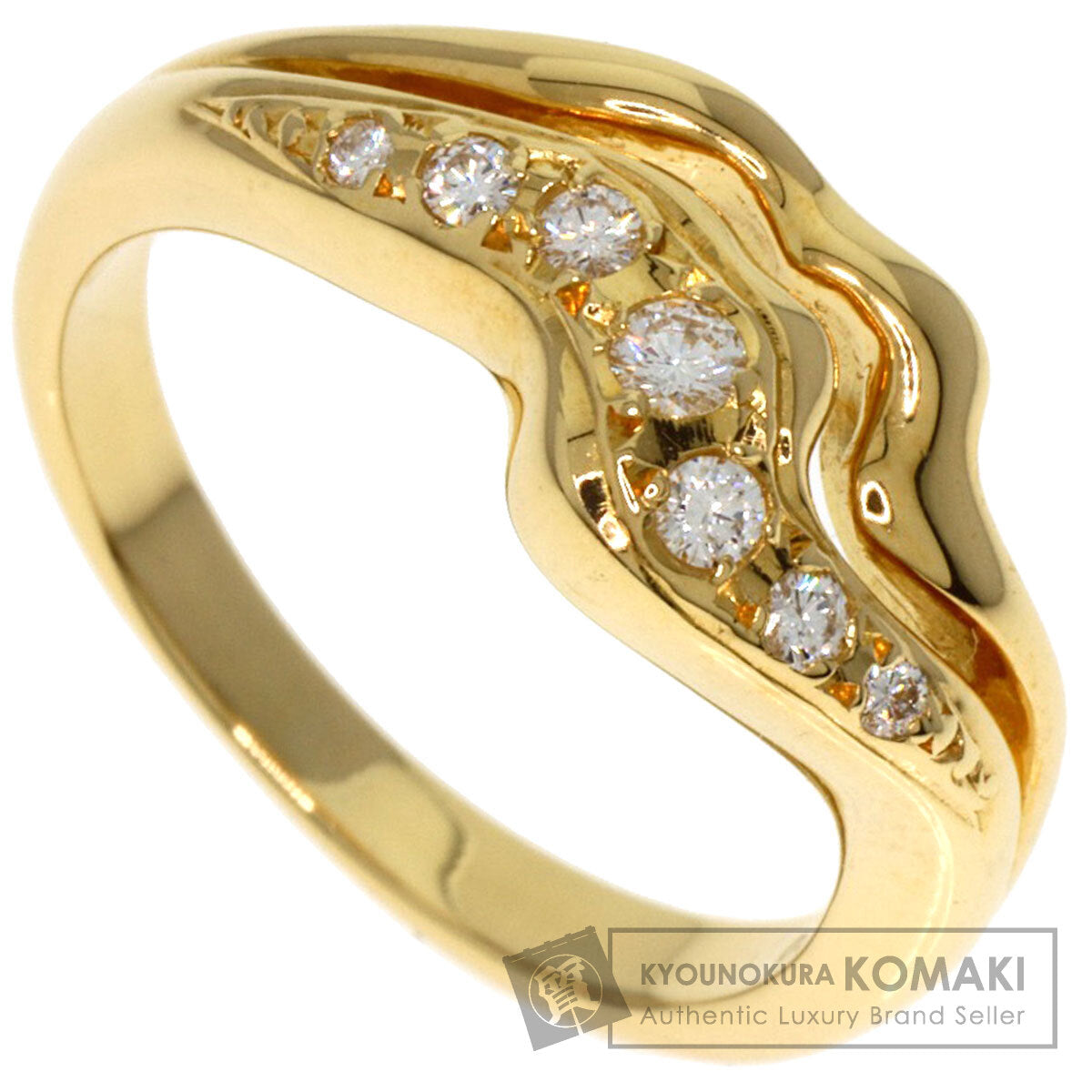 MIKIMOTO Diamond Ring K18 Yellow Gold Ladies [Used]