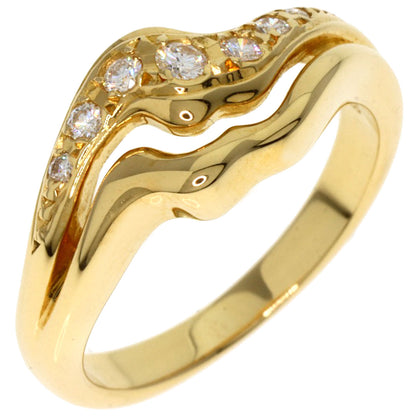 MIKIMOTO Diamond Ring K18 Yellow Gold Ladies [Used]
