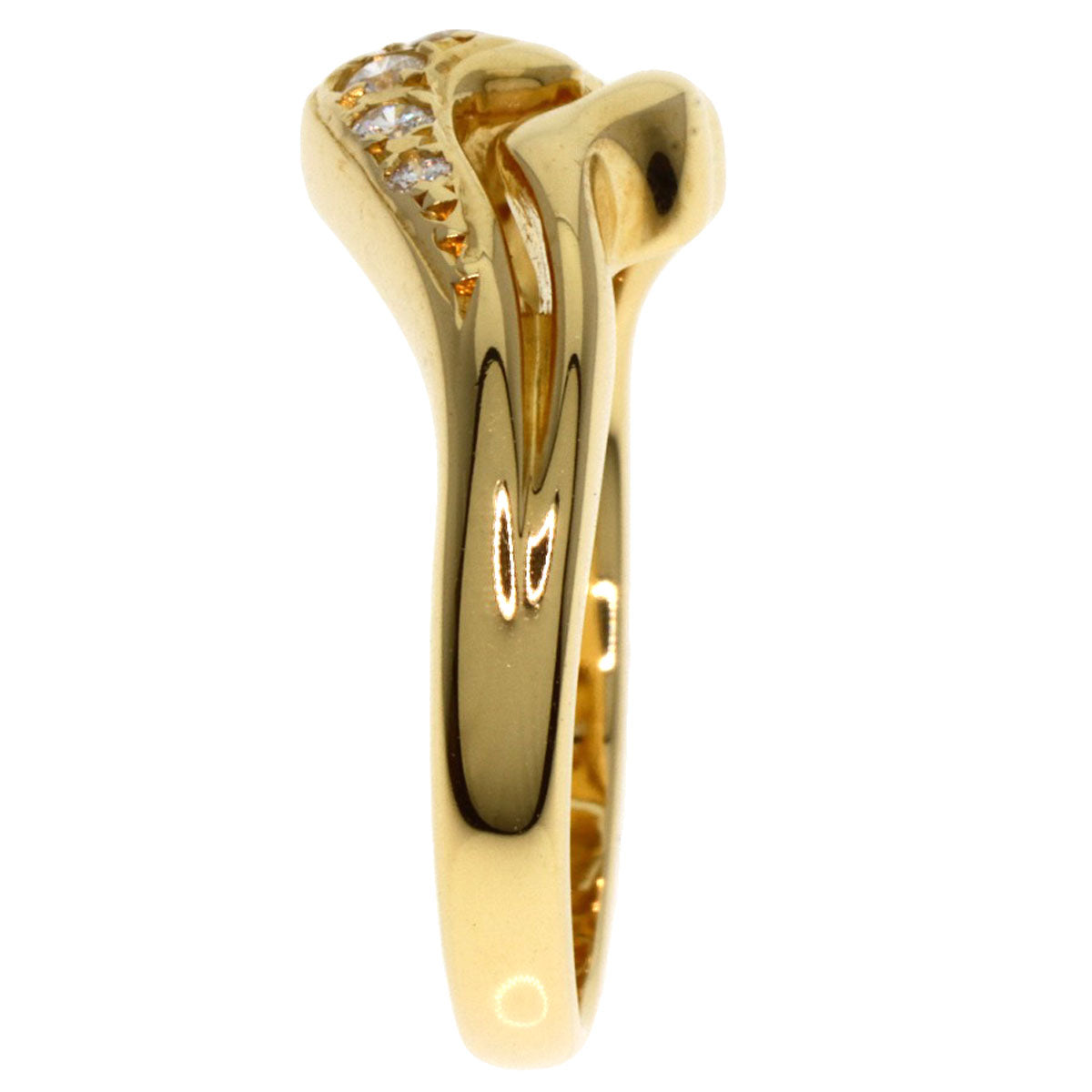 MIKIMOTO Diamond Ring K18 Yellow Gold Ladies [Used]