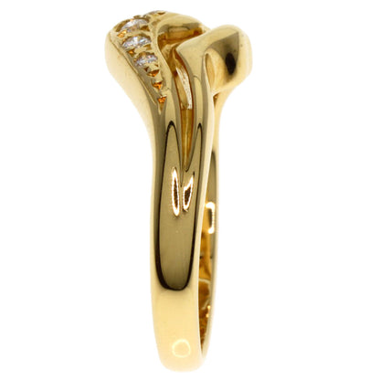 MIKIMOTO Diamond Ring K18 Yellow Gold Ladies [Used]