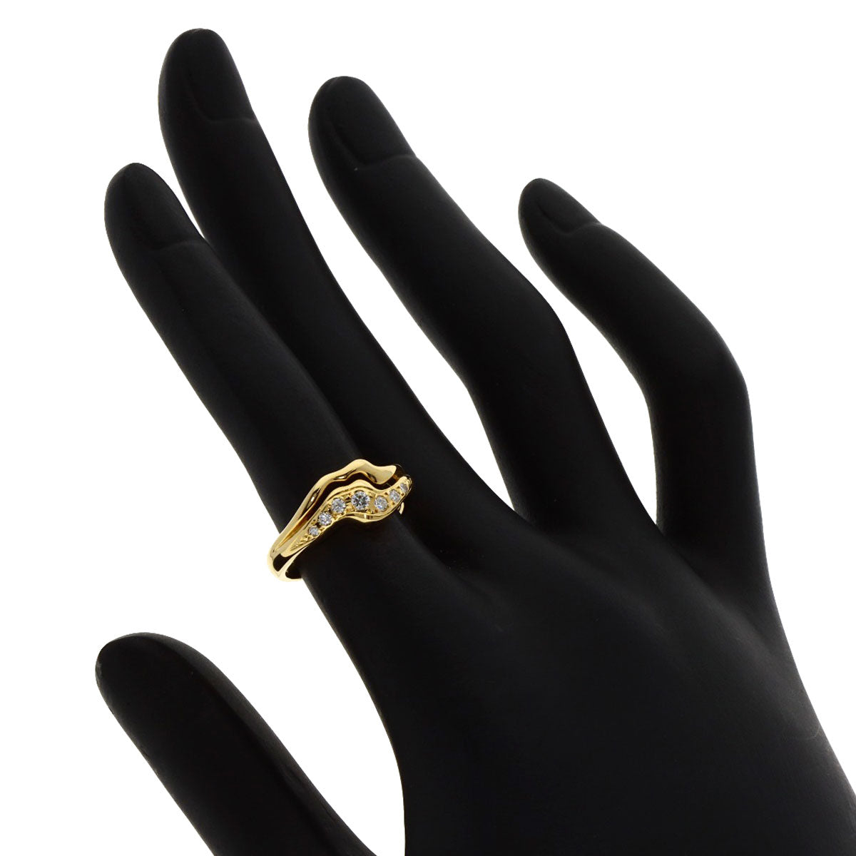 MIKIMOTO Diamond Ring K18 Yellow Gold Ladies [Used]