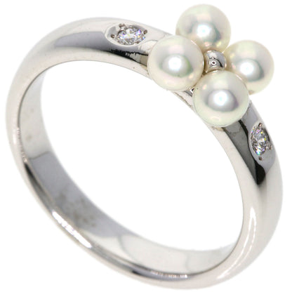 MIKIMOTO Pearl Pearl Diamond Ring K18 White Gold Ladies [Used]