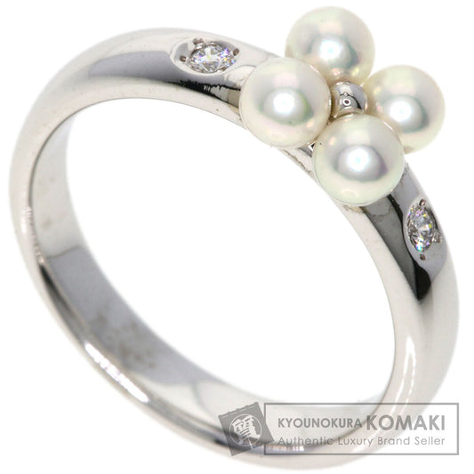 MIKIMOTO Pearl Pearl Diamond Ring K18 White Gold Ladies [Used]