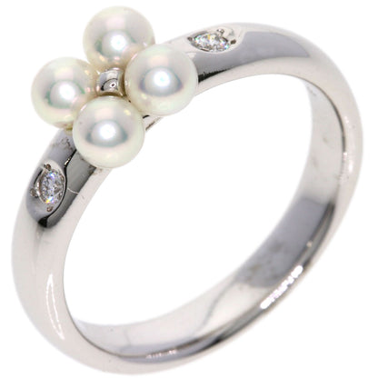 MIKIMOTO Pearl Pearl Diamond Ring K18 White Gold Ladies [Used]