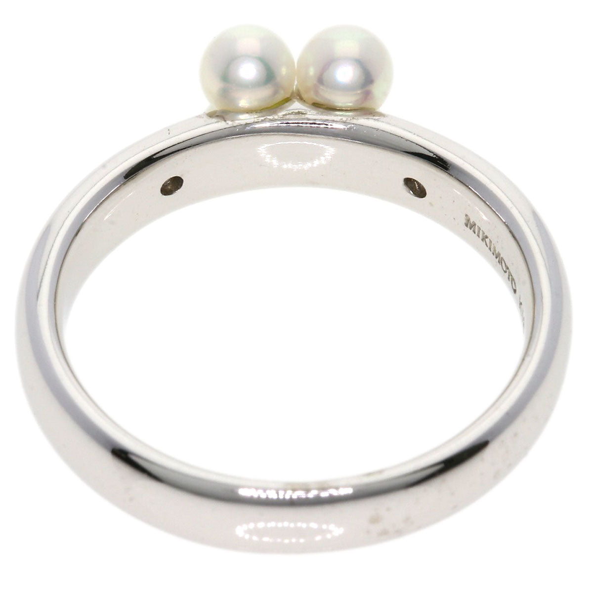 MIKIMOTO Pearl Pearl Diamond Ring K18 White Gold Ladies [Used]