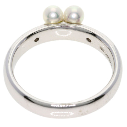 MIKIMOTO Pearl Pearl Diamond Ring K18 White Gold Ladies [Used]